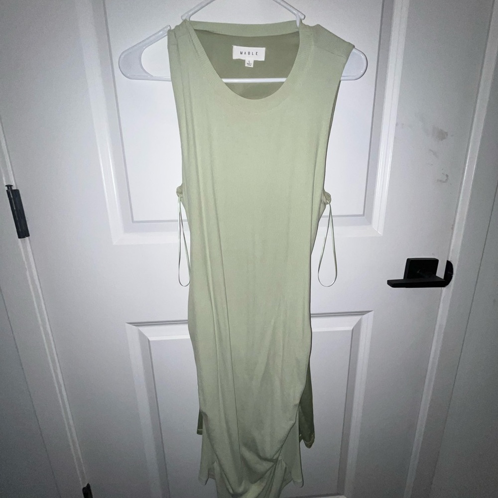 MARBLE Light Green Ribbed Top